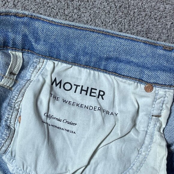 Mother The Weekender Fray Jeans Women 25 Light Denim Flare California Cruiser - Picture 9 of 9